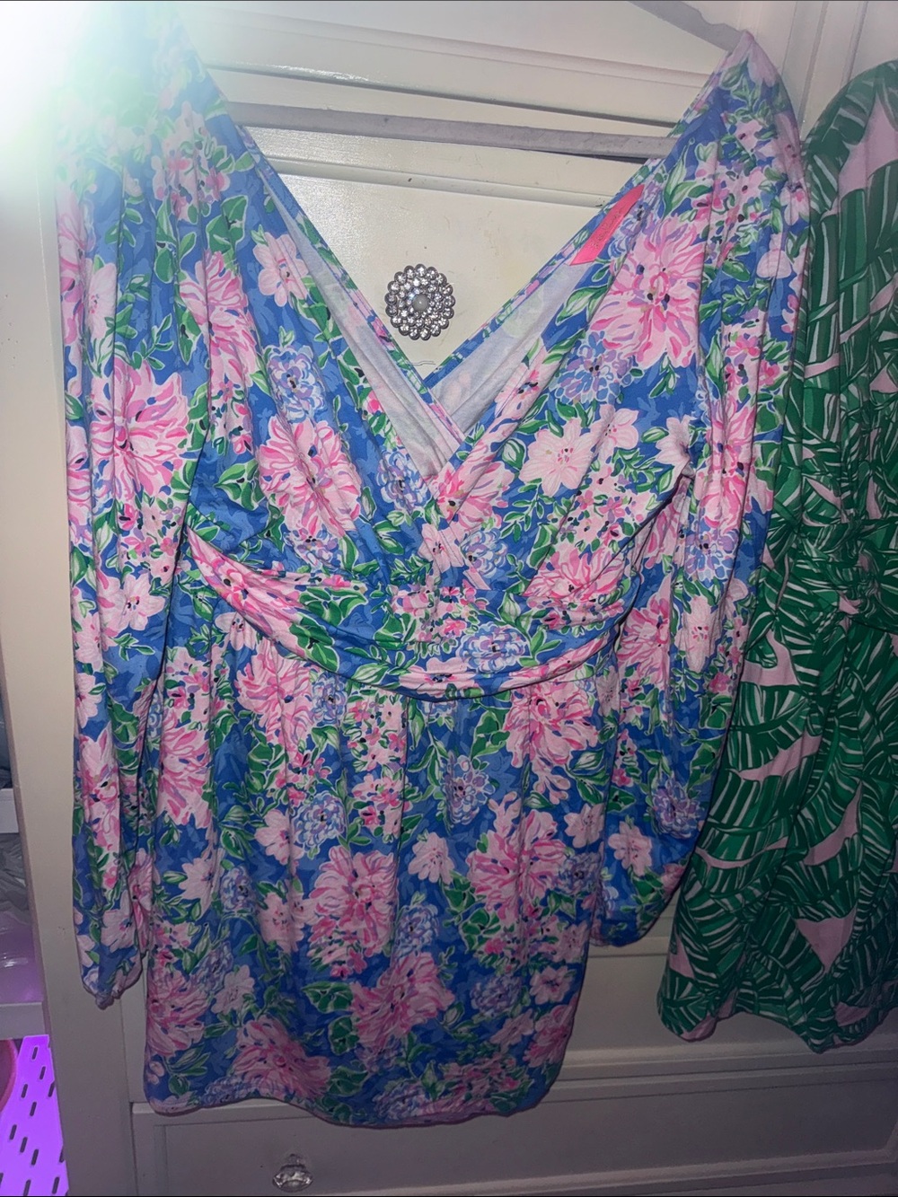 Lilly Pulitzer Blue and Pink Floral Maxi Dress